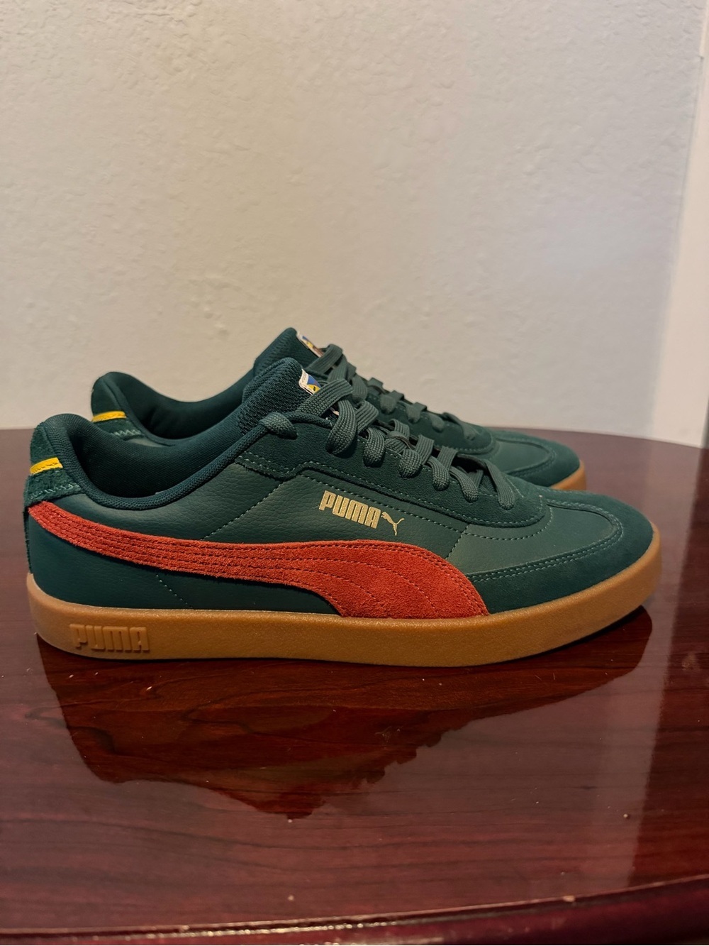 Puma Men's Forest Green Sneakers with Rust Suede Formstrip - Picture 7 of 8